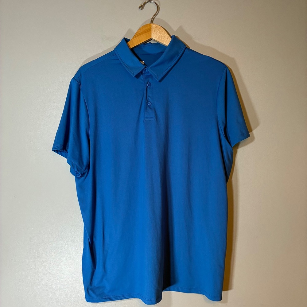 All in Motion Mens Performance Polo Shirt XL Blue Short Sleeve Golf Athletic